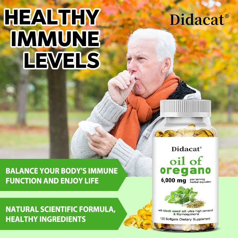 Bcuelov Oregano Oil 6000mg With Black Seed For Digestion