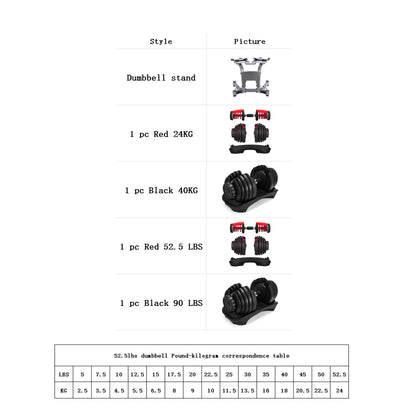 Sihao Adjustable Dumbbell 24/40 KG 52.5/90 LBS Fitness Equipment Training Arm Muscles Dumbbell Free Shipping Adjustable Bumbbell