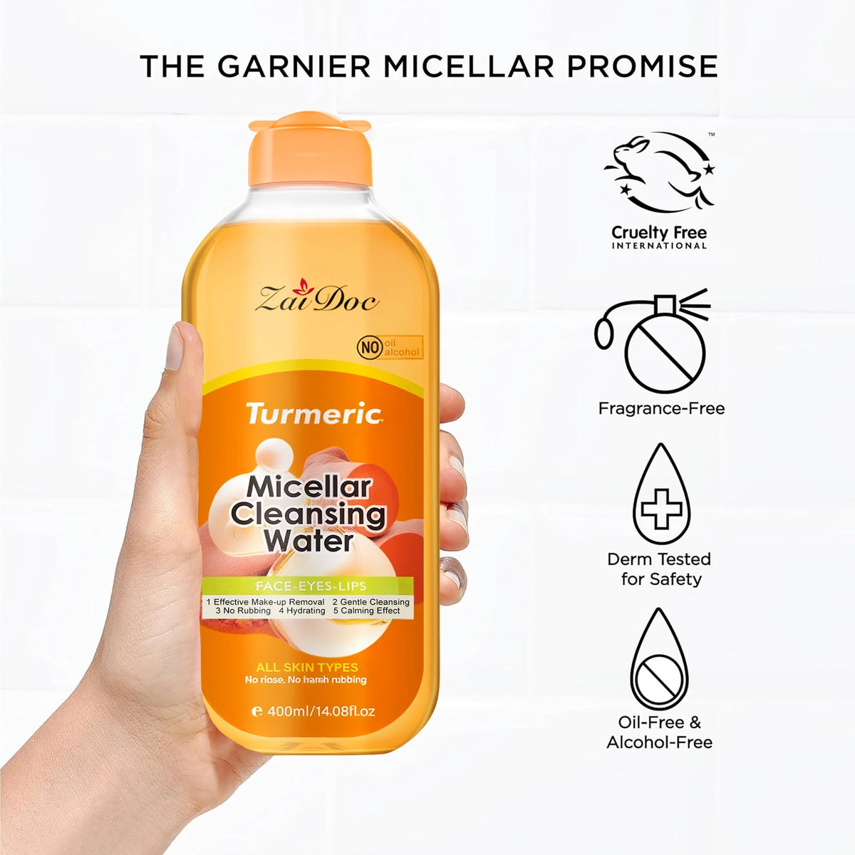 Zaidoc Turmeric and Cherry Blossom Micellar Cleansing Water Makeup Remover