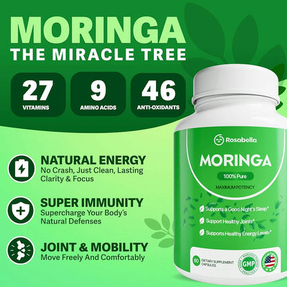 Pure Nutrient Moringa Capsules for Energy and Skin Health
