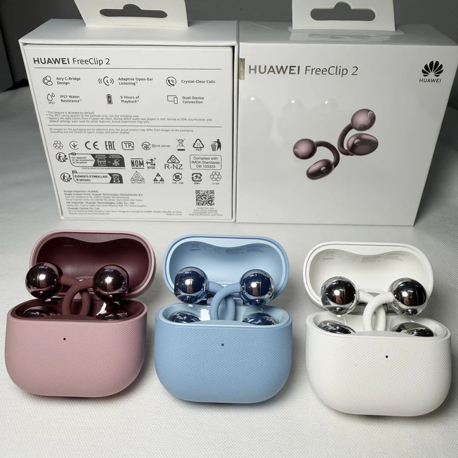 HUAWEI Freeclip 2, Bluetooth Wireless Headphones, Airy C-bridge Design Earbuds,Adaptive Open-ear Listening,Android & iOS,