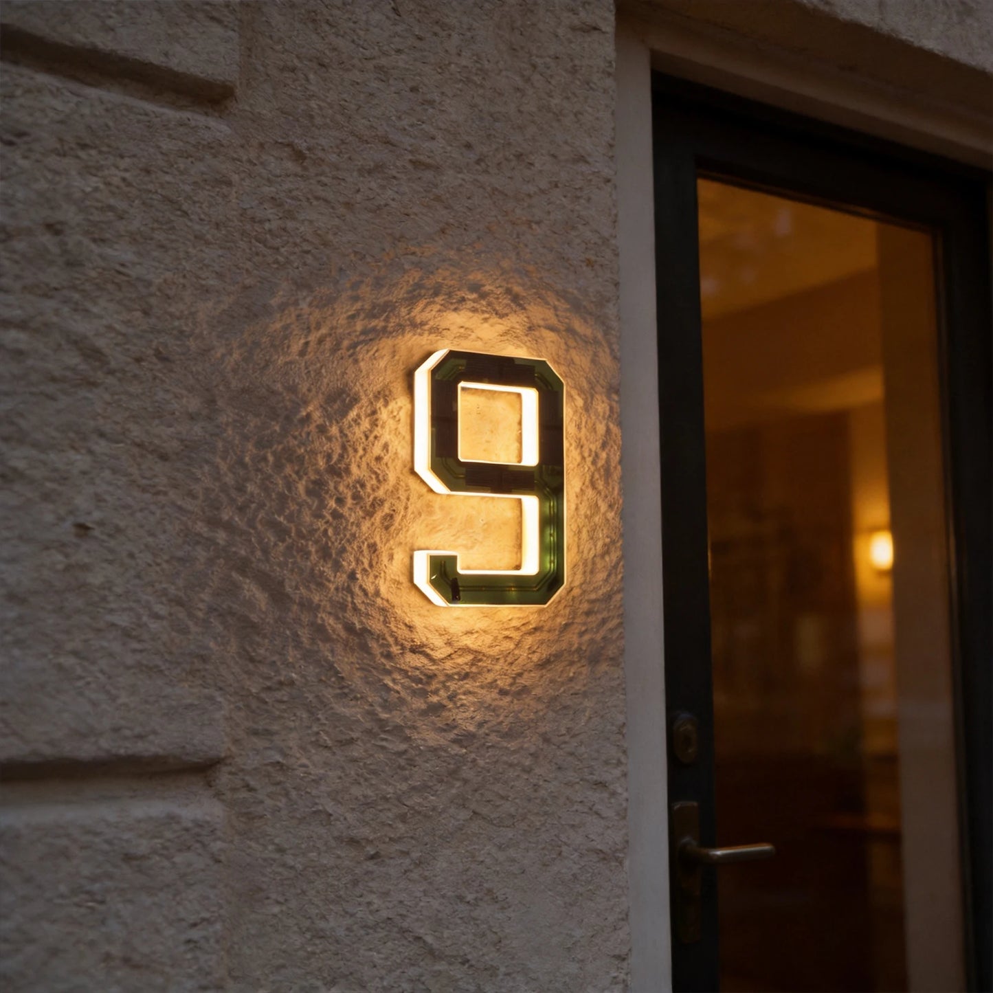 17cm Solar Lighted House Numbers & Letters for Outside LED Illuminated Address Sign IP44 Weatherproof Wall Mount for Home Exterior Residences Apartments Factories (9)