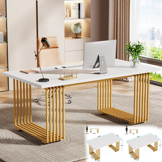 Tribesigns Modern Office Desk With Durable Metal Legs