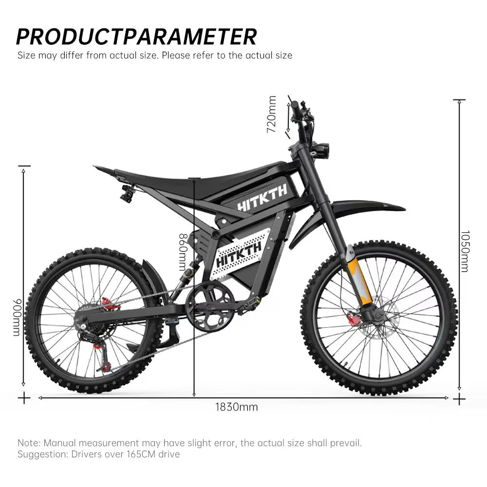 FVKING E6 adult electric bicycle 2000W peak motor, equipped with 2 52V35AH batteries, off-road electric motorcycle speed 60km/H