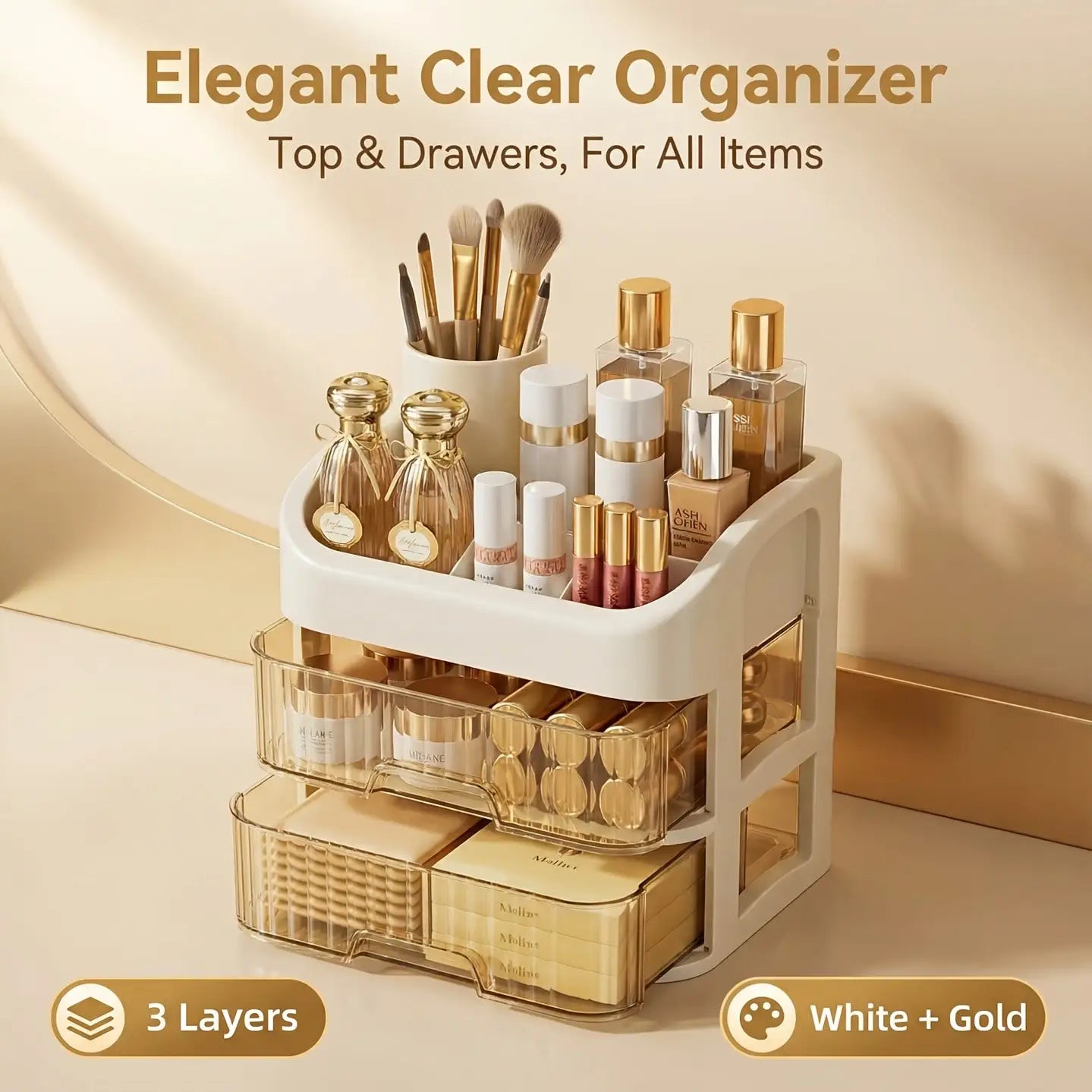 3-5 Layers Multi-Purpose Drawer Storage Cabinet, Dresser With Drawer Cosmetic Storage Box - Spacious Storage Space, Can Store Skin Care Products, Brushes, Eye Shadow, Lotion, Lipstick, Nail Polish - Very Suitable For Dresser,