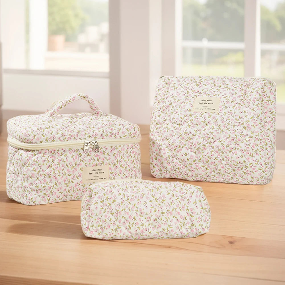 Shunmaii Quilted Makeup Bag Cosmetic Organizer Clutch