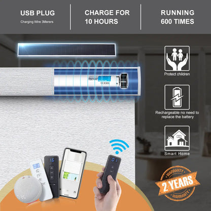 Polyester Wireless Zigbee Smart Window Shade Motorized Roller Blind Kitchen
