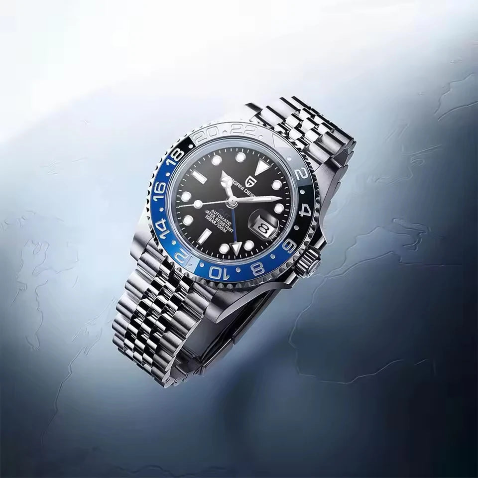 PAGANI DESIGN PD1662 Automatic GMT Stainless Steel Wristwatch