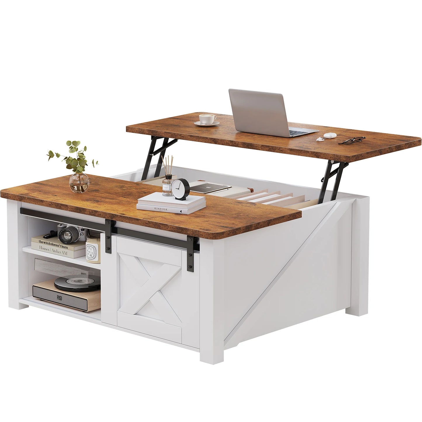 MCQ 31.5IN Wood Lift Top Coffee Tables Square Living Room Adjustable Storage Shelf Easy Lift Or Lower For Tea Dining Tables