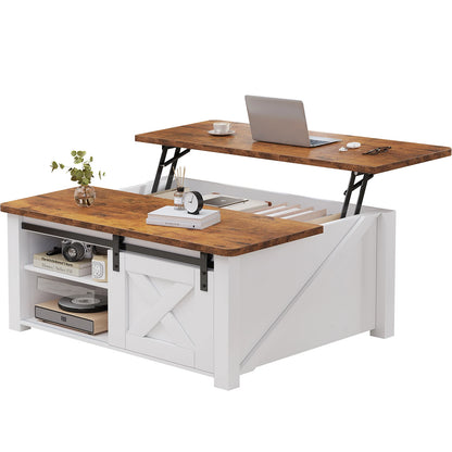 MCQ 31.5IN Wood Lift Top Coffee Tables Square Living Room Adjustable Storage Shelf Easy Lift Or Lower For Tea Dining Tables