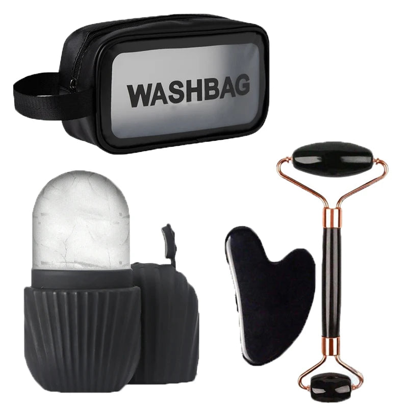 Premium Ice Face Roller And Gua Sha Tool Set Beauty