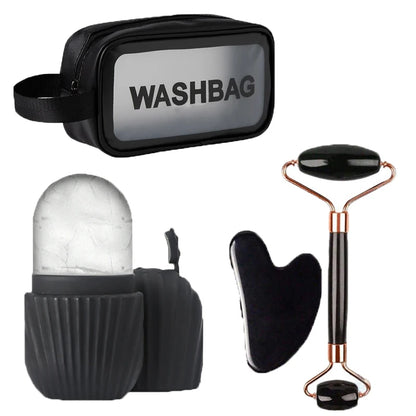 Premium Ice Face Roller And Gua Sha Tool Set Beauty