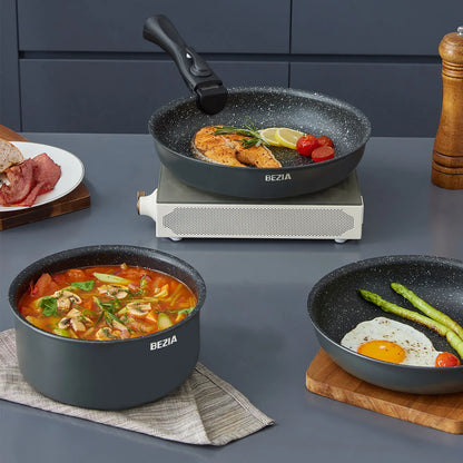 Induction Nonstick Cookware Set With Removable Handles