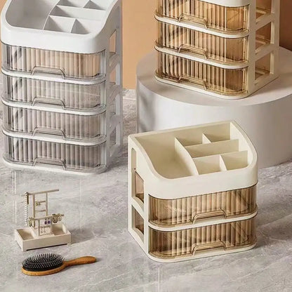 3-5 Layers Multi-Purpose Drawer Storage Cabinet, Dresser With Drawer Cosmetic Storage Box - Spacious Storage Space, Can Store Skin Care Products, Brushes, Eye Shadow, Lotion, Lipstick, Nail Polish - Very Suitable For Dresser,