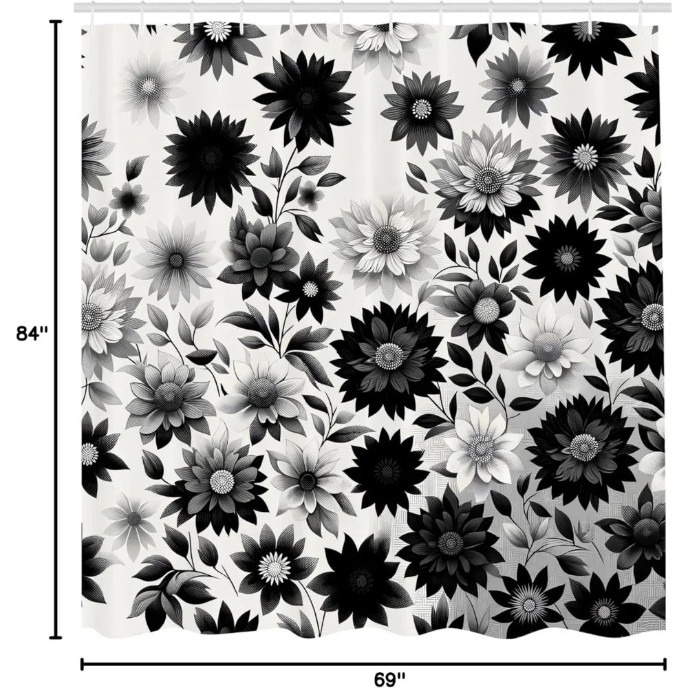 Marble Starfish Sea Turtle Shower Curtain Coastal Bath Decor