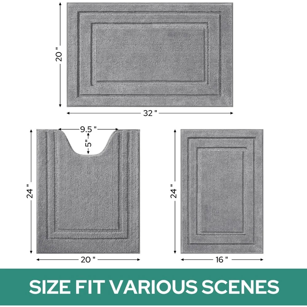 Hign-concerned Microfiber Plush Non Slip Bath Mat Absorbent