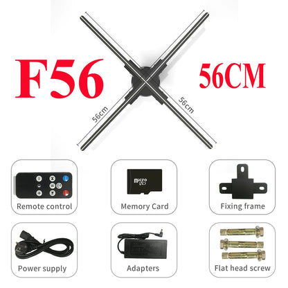 40-85cm 3D Fan Hologram Projector Wifi Control Remote Commercial Advertising Display Hologram Projector Transmit Picture Video