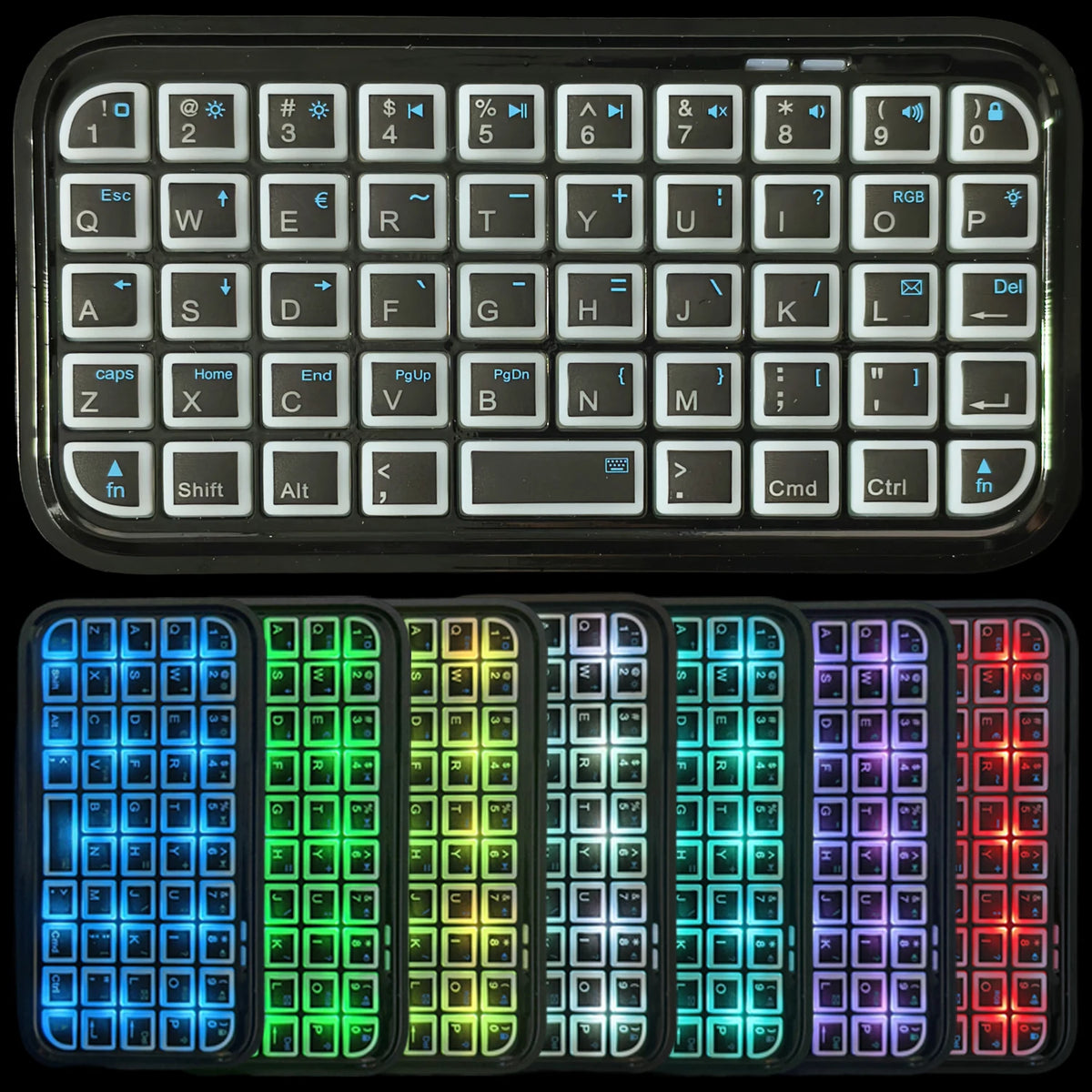 Bluetooth Wired Type-C RGB Backlit Rechargeable Keyboard For Tablets