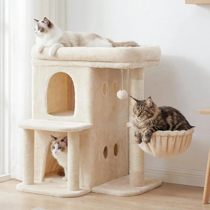NBVCX Cat Tree Tower With Large Perch And Dual Condos