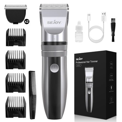 Sejoy Electric Hair Clippers Men Professional kit USB Rechargeable Men's Barber Hair Cutting Machine Beard Trimmer For Men Kids