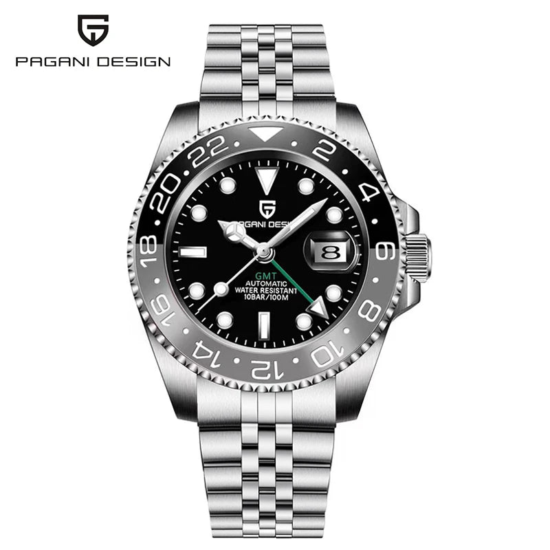 PAGANI DESIGN PD1662 Ceramic Bezel Sapphire Glass Automatic GMT Watch