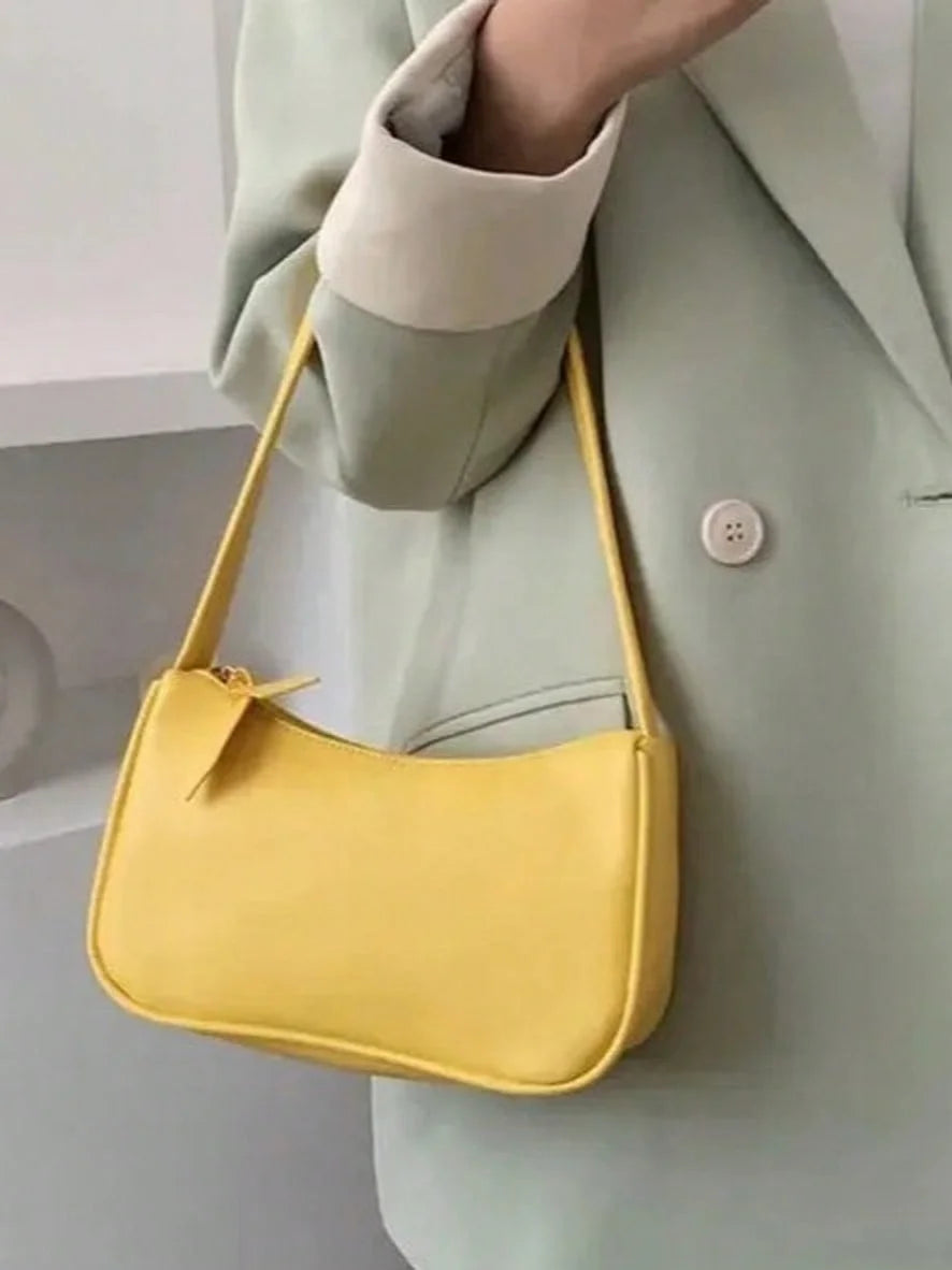 Fashion Crossbody Purse Women  Handbag And Purses Simple Women Shoulder Underarm Bags Casual Ladies Pure Color Small Handbags Elegant PU Leather Bags