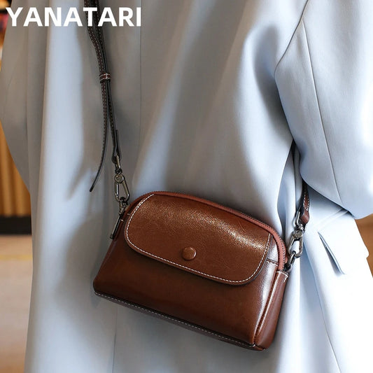 mini small genuine leather vintage bag Crossbody Bag luxury mobile phone shoulder bag  women mobile bag for women