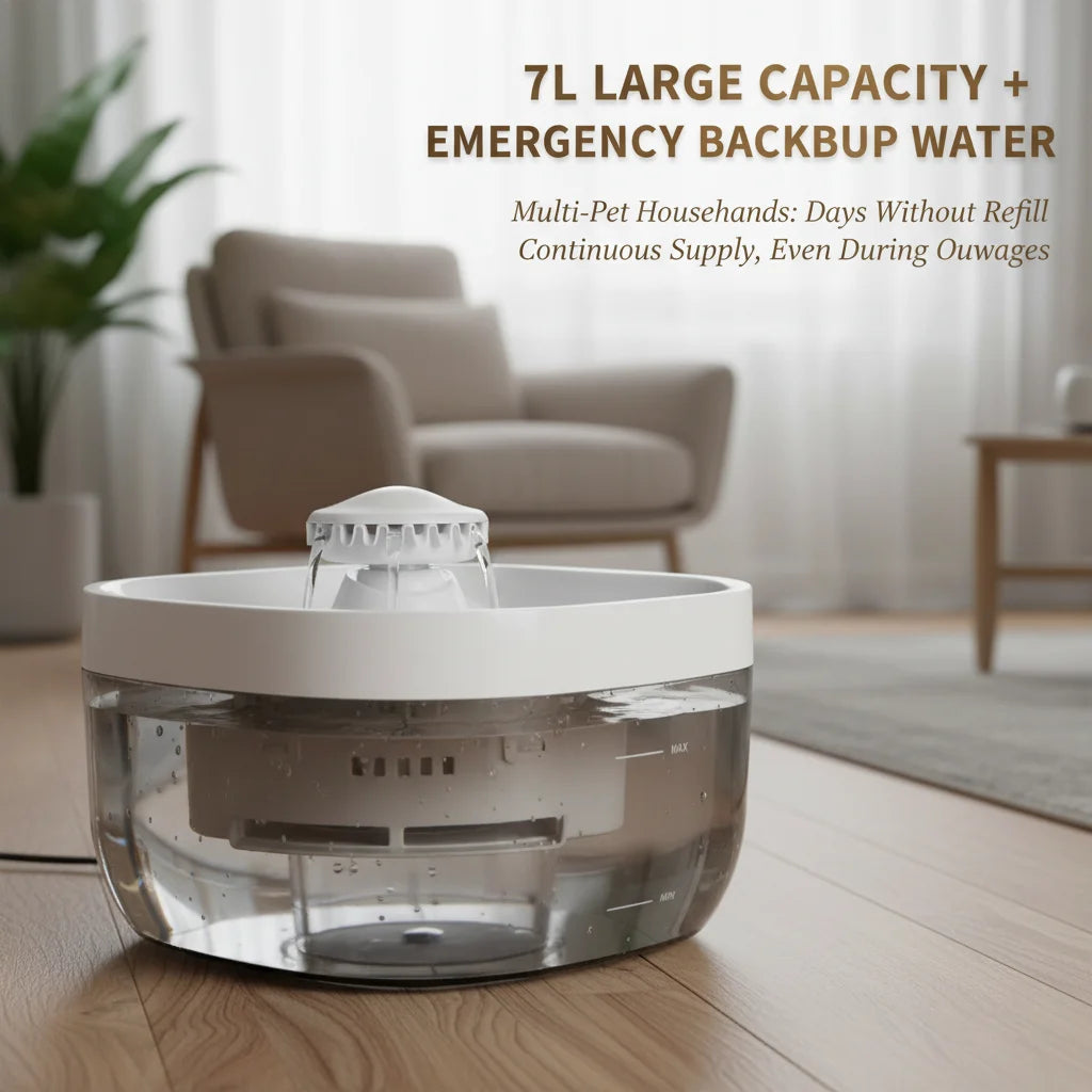 Pet Water Fountain 1.85 Gallon Large Capacity Ultra Quiet 30dB