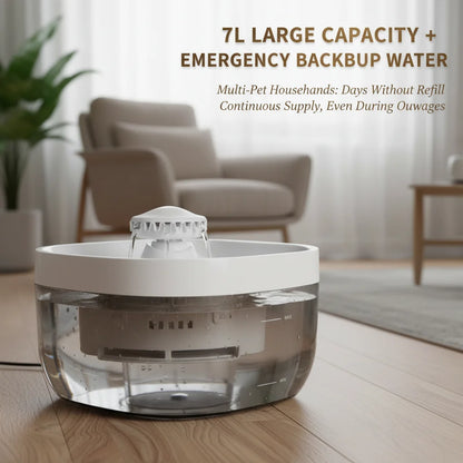 Pet Water Fountain 1.85 Gallon Large Capacity Ultra Quiet 30dB