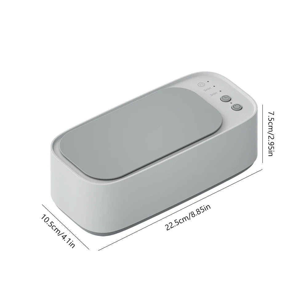 Portable Ultrasonic Cleaning Machine 45KHZ High Frequency Vibration Cleaner 360° Timing Washing for Jewelry/Eyeglass/Makeup Tool