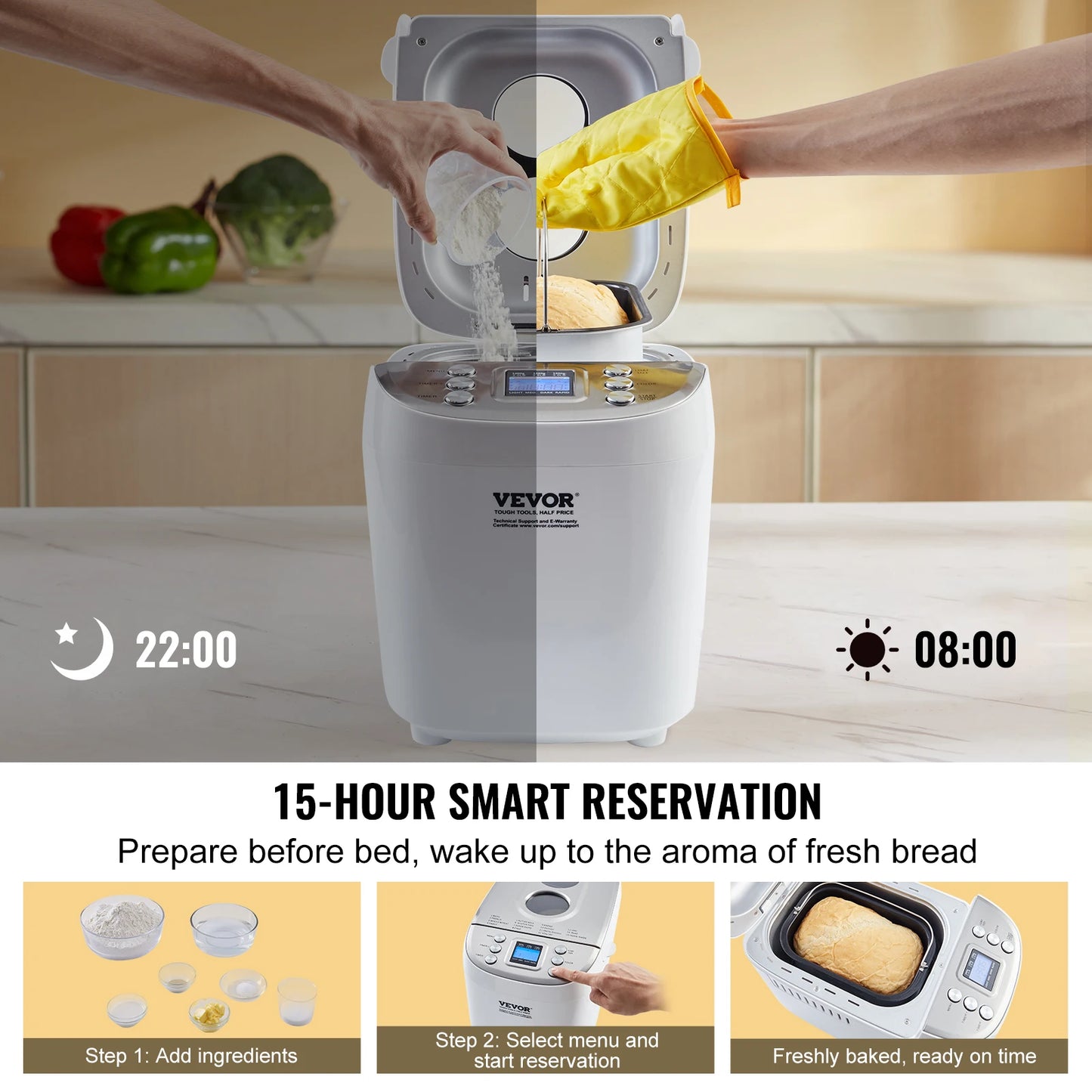 SucceBuy Bread Maker 15 In 1 Automatic With Gluten Free Setting