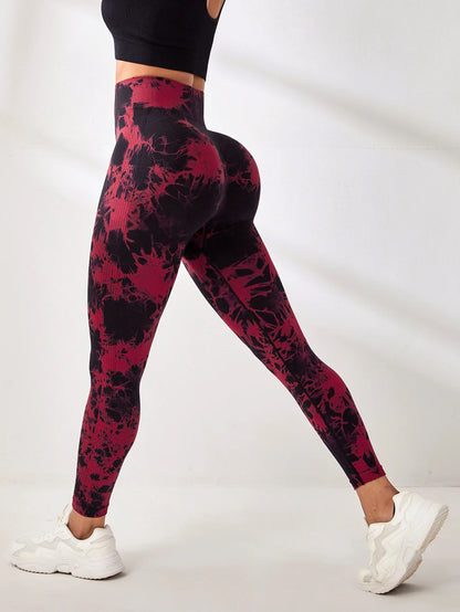 Women Seamless Tie Dye Yoga Leggings High Waist Fitness Sexy Fashion Leggings Running Butt Lifting Cycling Pants