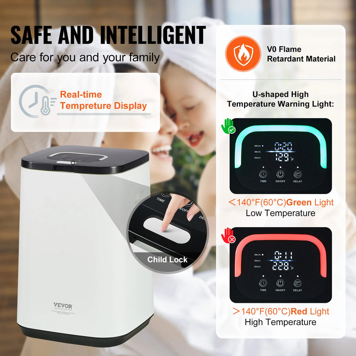 SucceBuy Towel Warmer Bucket With Auto Shut Off Child Lock