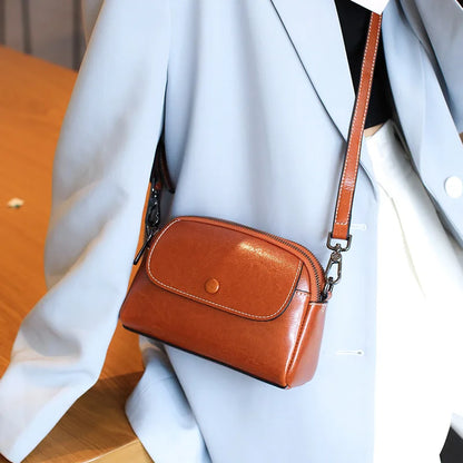 mini small genuine leather vintage bag Crossbody Bag luxury mobile phone shoulder bag  women mobile bag for women