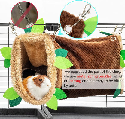 Soft Fleece Tunnel Hammock for Hamster Ferret Chinchilla Hedgehog Squirrel Small Animals - Cage Accessories for Playing Sleeping