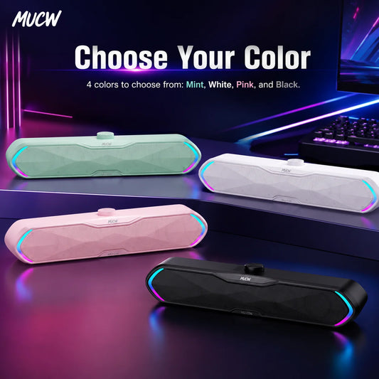 MUCW RGB Gaming Computer Speakers With Bluetooth And USB Connectivity