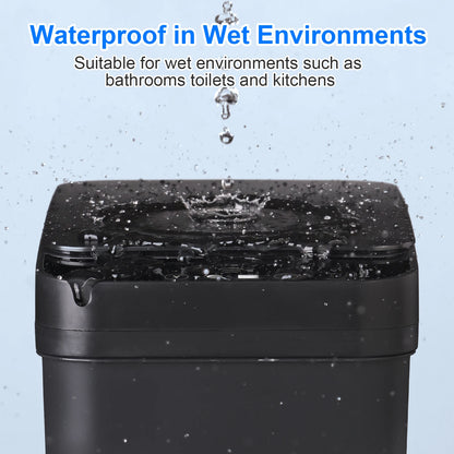 2 Pack 12L & 18L Automatic Trash Can Bathroom Touchless Motion Sensor Garbage Can with Lid for Bedroom living Room Kitchen Black