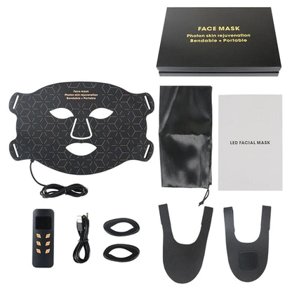 4 Modes Portable Led Face Mask Light Therapy for Anti-Aging Wrinkles Skin Rejuvenation Home Use Red Light Therapy Mask for Face