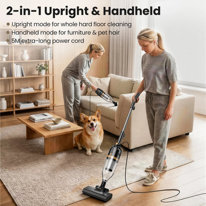 INSE R7/R6X/R3S Corded Vacuum Cleaner Handheld Stick Vacuum 600W Powerful 3 in1 Lightweight Vacuum Cleaners for Home Hard Floor Pet Hair