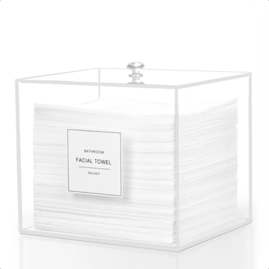 Face Towel Holder Acrylic Face Towelettes Storage Box Compatible with Clean Skin Club Clean Towel Face Towels Clear Skin Towel