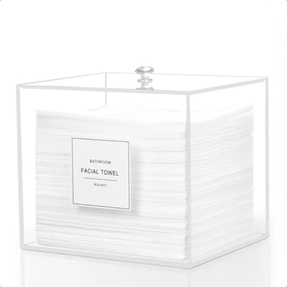 Face Towel Holder Acrylic Face Towelettes Storage Box Compatible with Clean Skin Club Clean Towel Face Towels Clear Skin Towel