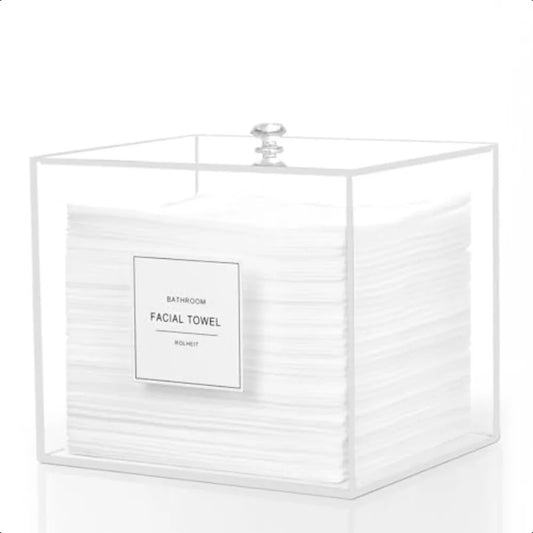 Face Towel Holder Acrylic Face Towelettes Storage Box Compatible with Clean Skin Club Clean Towel Face Towels Clear Skin Towel