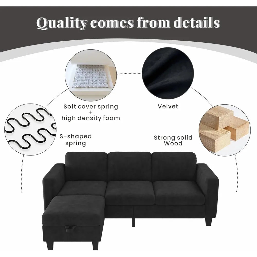 DAFIFY L Shaped Modern Sectional Sofa For Living Room