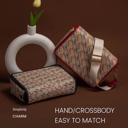 CHCH Women's Retro Letter Printed Flap Shoulder Bag