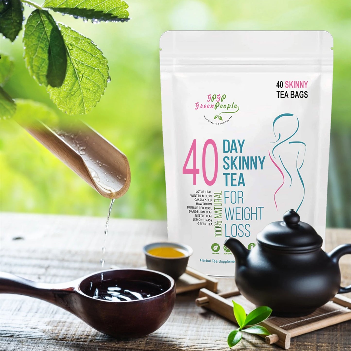 IMATCHME Natural 40 Days Herbal Skinny Detox Weight Loss Supplement No Caffeine