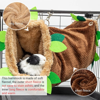 Soft Fleece Tunnel Hammock for Hamster Ferret Chinchilla Hedgehog Squirrel Small Animals - Cage Accessories for Playing Sleeping