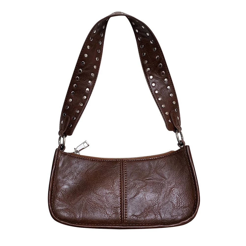 Women Retro Shoulder Bag Adjustable Strap Underarm Satchel Bag Casual Vintage Armpit Bag Crossbody Sling Bag Girl Stylish Purse