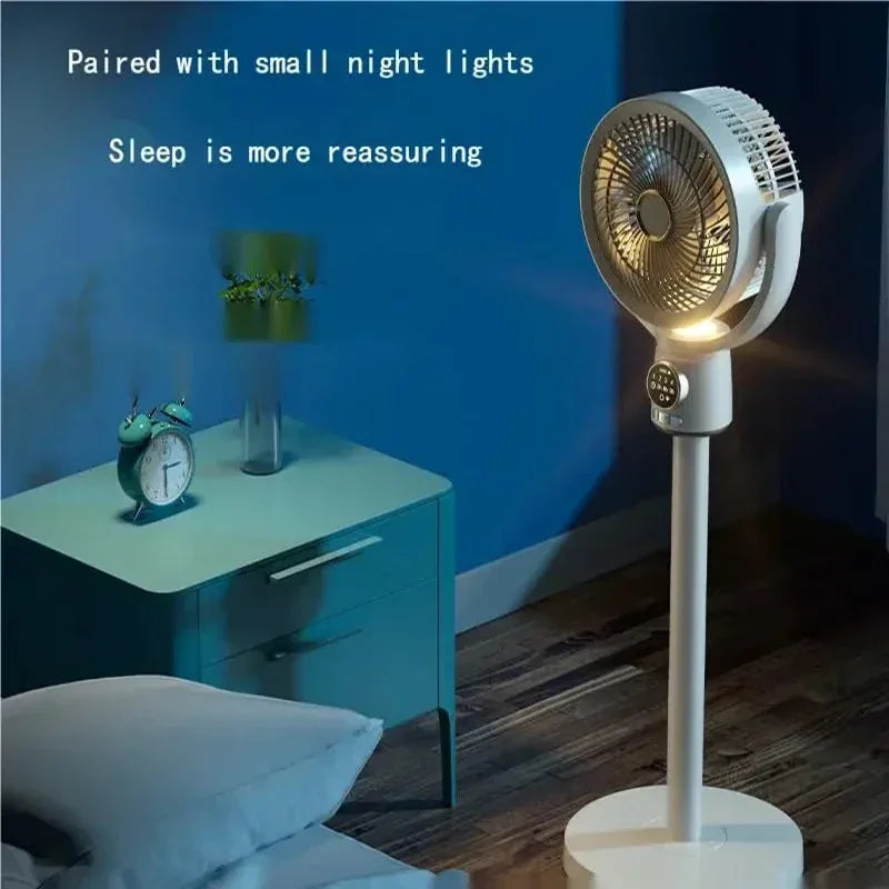 BALASHOV Electric Floor Standing USB Fan With Night Light Remote Control