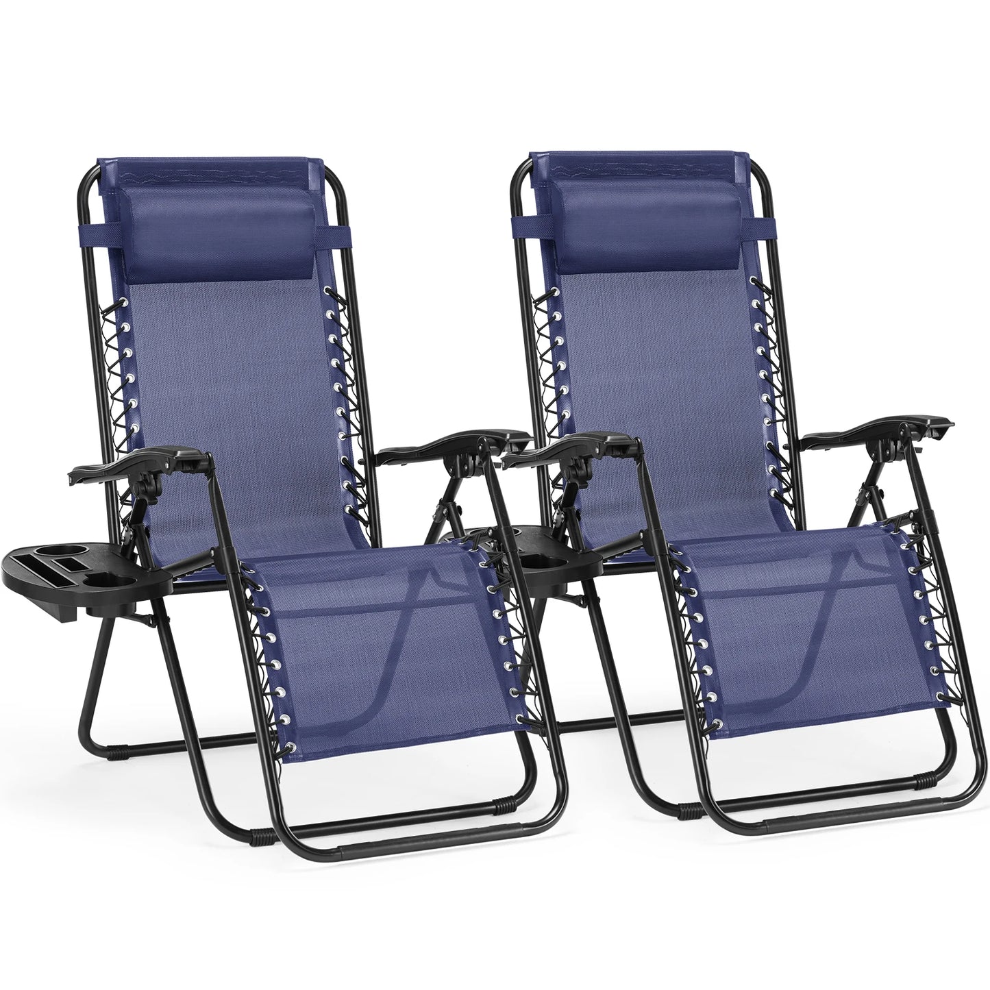 JHK Zero Gravity Portable Recliner Set Outdoor Lounge Chairs
