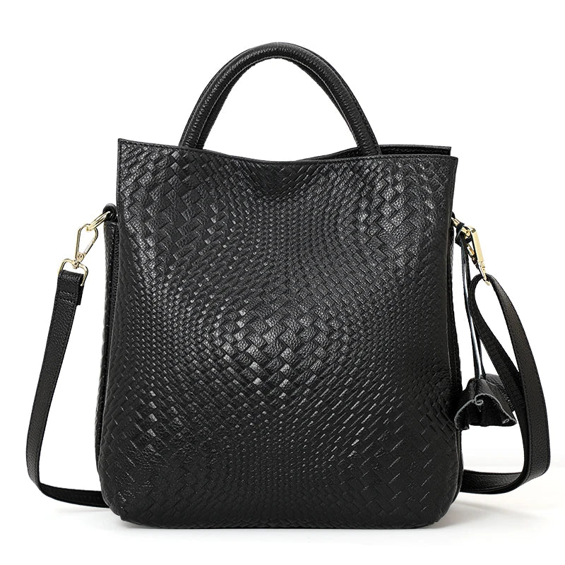 Genuine Leather Women's Bag 2025New High Capacity Handbag Women's Charm Goddess Handheld Shoulder Bag Big Bag Women's Bag